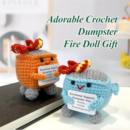 Emotional Support Dumpster Fire, Positive Crochet Gifts for Women