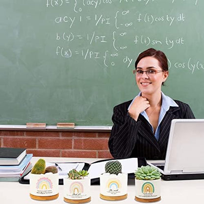 Kolewo4ever 9 Pieces Teacher Appreciation Gifts Ceramic Succulent