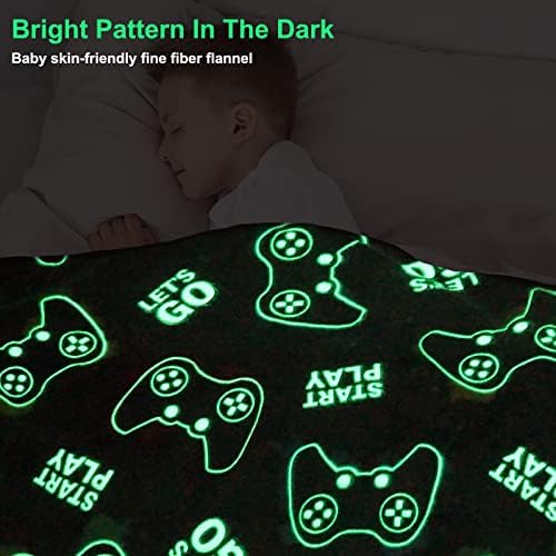 Jekeno Glow in The Dark Gaming Blanket Gamer Game Controller Throw