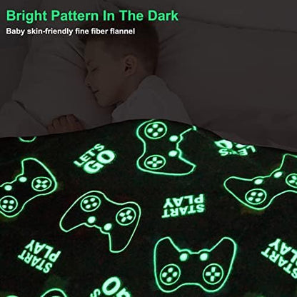 Jekeno Glow in The Dark Gaming Blanket Gamer Game Controller Throw