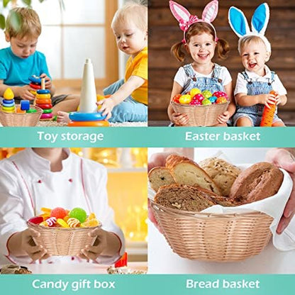 Amyhill 30 Pack Samll Bread Baskets Bulk, 7.1" Round Chip Baskets
