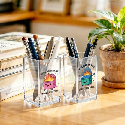 I'm Fine Cute Office Pen Holder for Desk, I'm Gonna Let It Shine Post