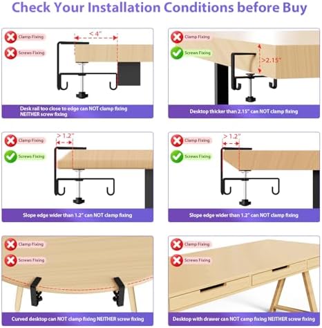 Univivi No Drill Under Desk Cable Management Tray, 36 inch Cable