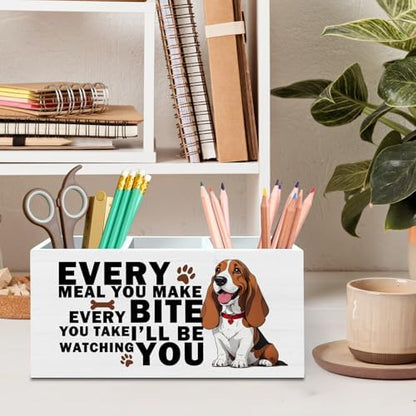 DILSJ Funny Basset Hound Kitchen Utensil Holder for Countertop, Basset