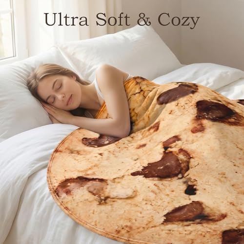 Excervent Realistic Chocolate Cookie Blanket, 300 GSM Funny Realistic