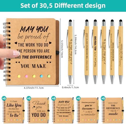 60 Pcs/30 Sets Employee Appreciation Gifts Bulk - Inspirational Spiral