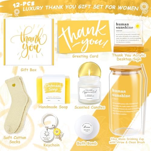 12PCS Thank You Gifts for Women,Birthday Gift,Appreciation Gifts for