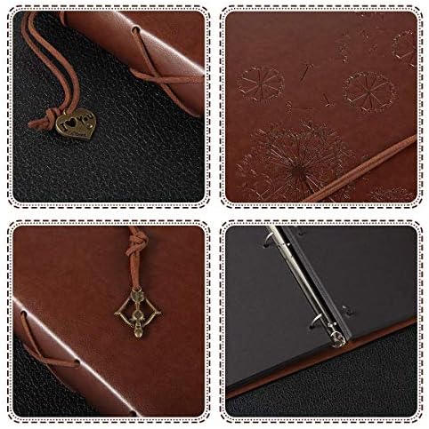 ThxMadam Leather Scrapbook Album 60 Pages Vintage Love Photo Album,11
