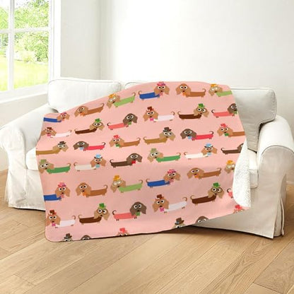 CafePress Delightful Dachshunds Sherpa Fleece Throw Blanket 60" L x