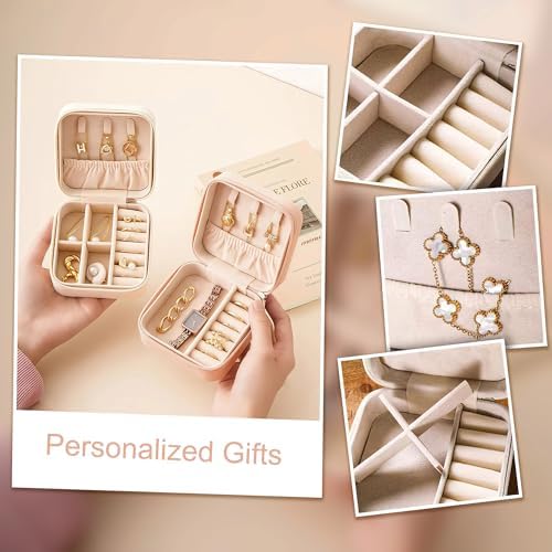 DayOfShe Personalized Travel Jewelry Box with Name and Birth Flower