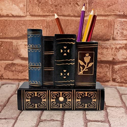 POWER UNICO FLOWER Vintage Book Pen Holder Retro Pen Desk Organizer