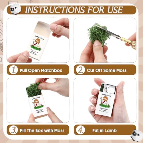 Wonderjune Mini Resin Sheep Christian Gift Lamb of God, 12 Sets, Lamb