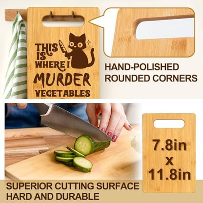 Funny Black Cat Cutting Board Gifts for Cat Lovers, Halloween Kitchen