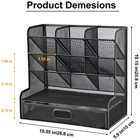 Marbrasse Mesh Pen Holder for Desk, Multi-Functional Pencil Organizer