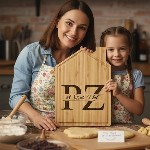 Personalized Split Monogram Cutting Board, Custom Engraved with