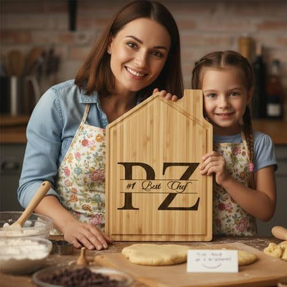 Personalized Split Monogram Cutting Board, Custom Engraved with