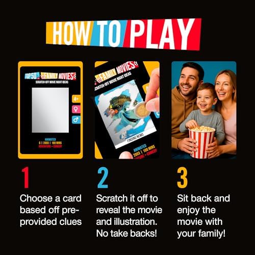 Family Movie Night Scratch Off Cards – Gifts for Families
