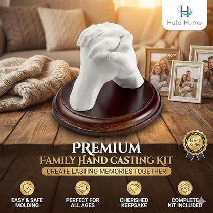 Hula Home Hand Casting Kit for Couples or Family with Mounting Plaque