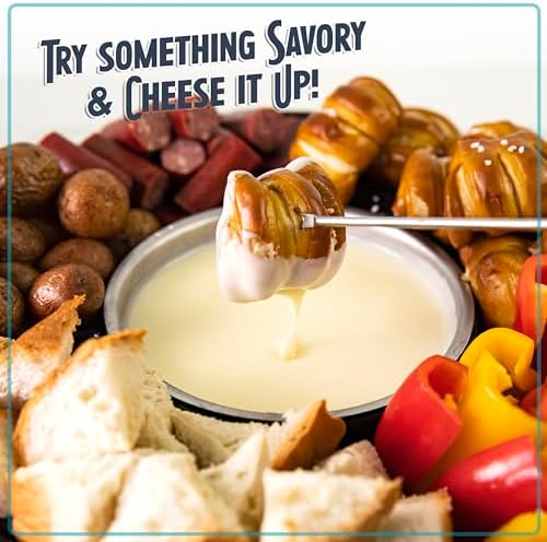 Nostalgia Electric Fondue Party Set – 10 oz Melting Pot, 4 Roasting