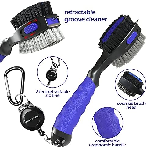 THIODOON 2 Pack Golf Club Brushes and Groove Cleaner 2 ft Retractable