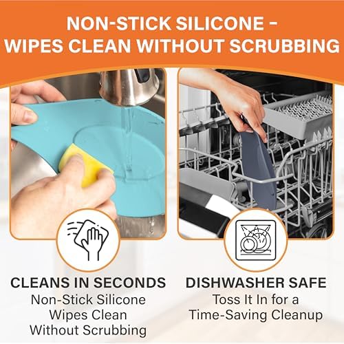 Silicone Spoon Rest for Stove Top, Set of 2, XL 9.2 Inch, DISHWASHER