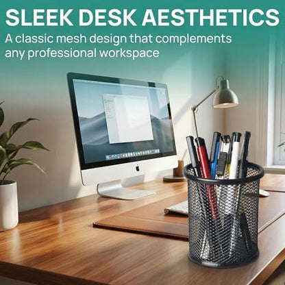 Nicunom 12 Pack Metal Pen Holder Wire Mesh Pen Cup Pencil Holder