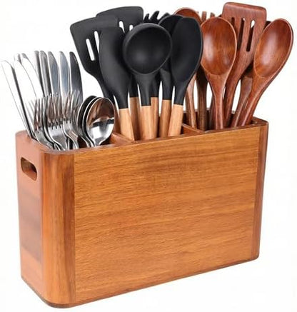 Kitchen Utensil Holder for Counter and Countertop, Acacia Utensil