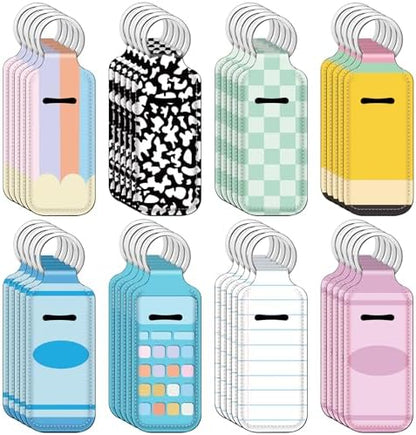 40 Pcs Teacher Lipstick Holder Keychain, Pastel