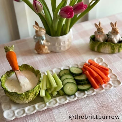 Mud Pie Easter Bunny Tray, Cabbage Tidbit Bowl, and Carrot Spreader