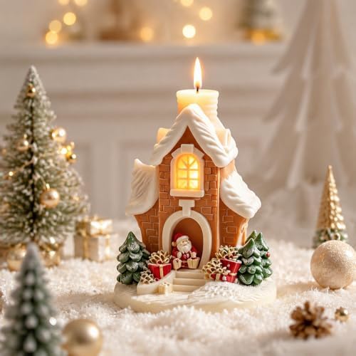 Christmas Silicone Molds Santa Claus Knocking Door Giving Gifts Candle