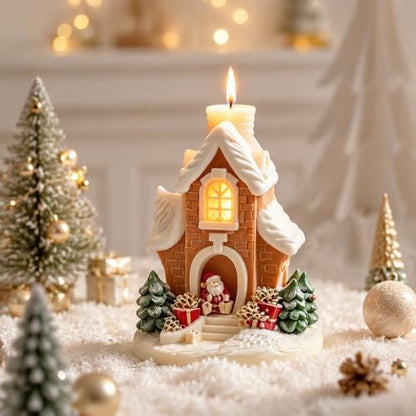 Christmas Silicone Molds Santa Claus Knocking Door Giving Gifts Candle