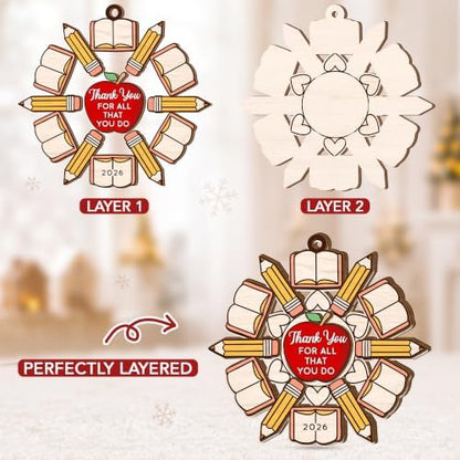 Teacher Christmas Ornament 2026 - Thank You Gifts for Teachers