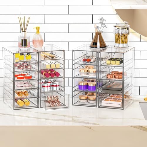 YFXCVSL Acrylic Makeup Organizer with 19 Drawers,Storage Drawer