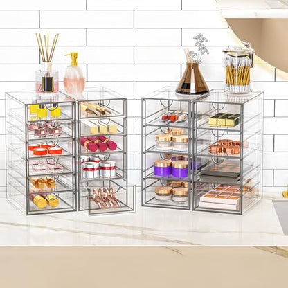 YFXCVSL Acrylic Makeup Organizer with 19 Drawers,Storage Drawer