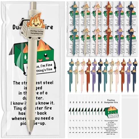 Sayglossy 30 Sets Dumpster Fire Pens Gift Desk Accessories Funny Work