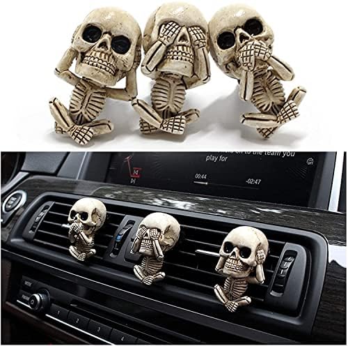 Skull Decor Car Air Freshener Vent Clips Goth Halloween Decorations