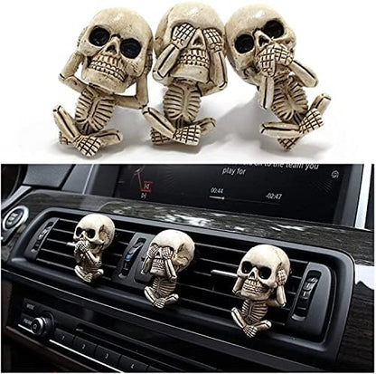 Skull Decor Car Air Freshener Vent Clips Goth Halloween Decorations