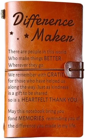 PRSTENLY Difference Maker Leather Journal, Thank You Gifts for Women