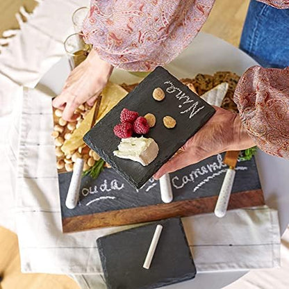 Twine Slate Mini Charcuterie Boards, Rustic Stoneware Serving Trays