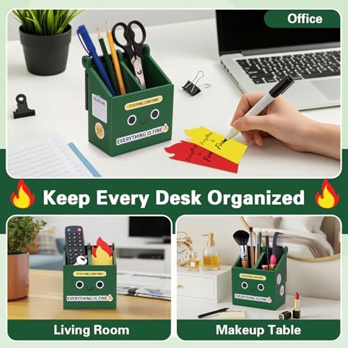 Dumpster Fire Pencil Holder with 100 PCS Flame Sticky Notes