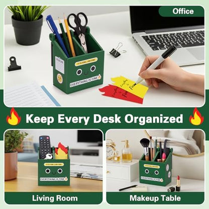 Dumpster Fire Pencil Holder with 100 PCS Flame Sticky Notes