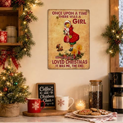 Joyline Women Girls Gifts Rustic Christmas Sign Just A Girl Who Loved