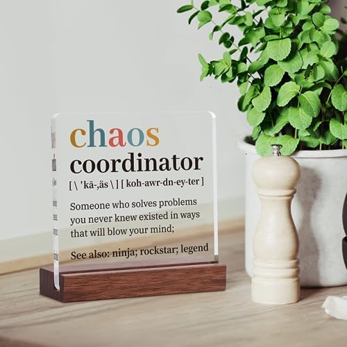 Hiipeenow Thank You Gifts for Women Men, Chaos Coordinator Acrylic