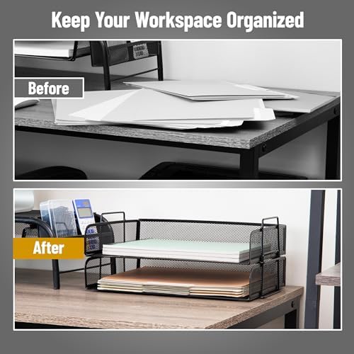 Mind Reader Stackable Paper Tray, Desktop Organizer, File Storage