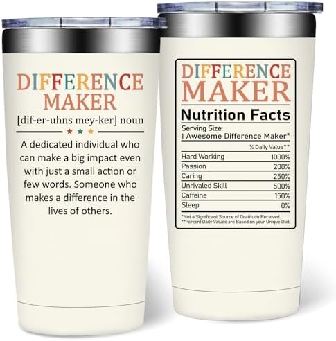 Difference Maker Gift, Thank You Gift for Women, 20oz Tumbler