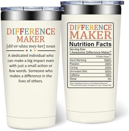 Difference Maker Gift, Thank You Gift for Women, 20oz Tumbler