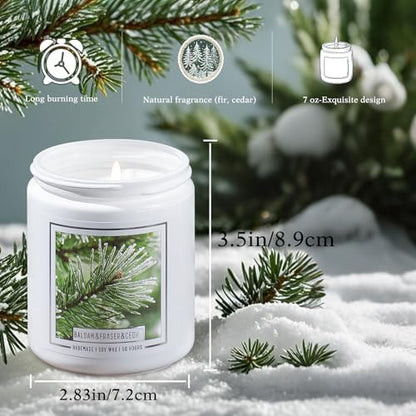 Homsolver 7OZ Balsam Fir Pine Candle, Christmas Scented Candles