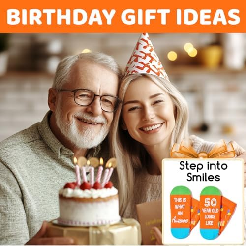 Birthday Socks for Women - Gifts for 45th 50th Year Old Female Man