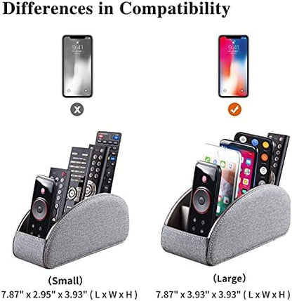 Pu Leather TV Remote Control Holder with 5 Compartments,Remote