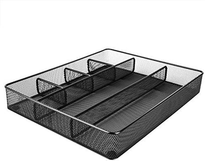 Amazon Basics Mesh Desk Drawer Organizer with 6 Compartments, Non-Slip